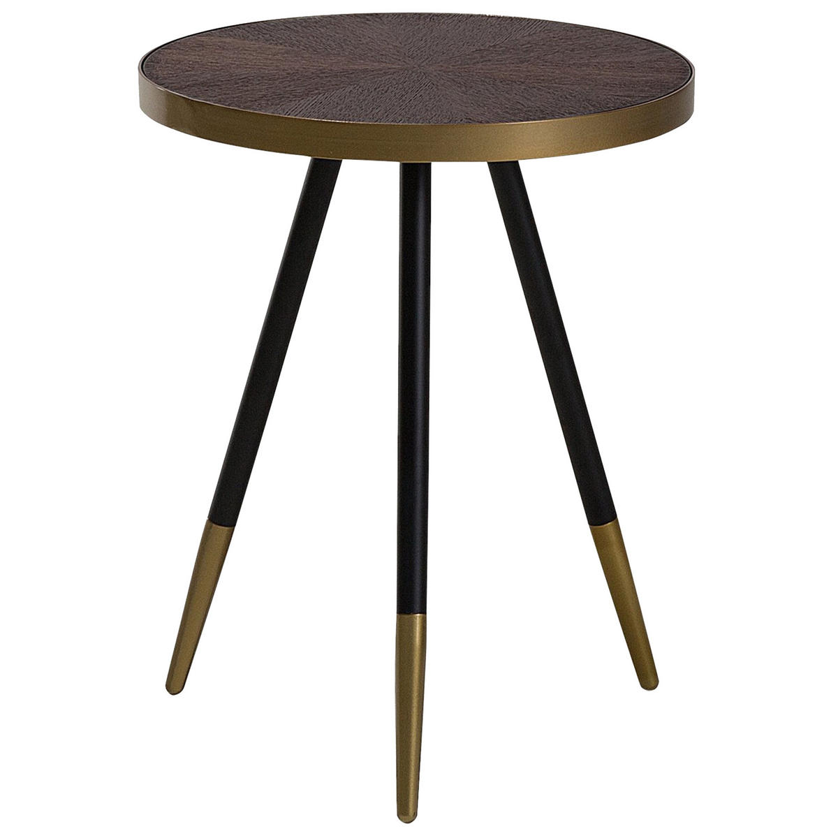 BEISTELLTISCH dunkler Holzfarbton/gold 44 cm Ramona - Dunkelbraun/Goldfarben, Holzwerkstoff (44/44/55cm) - Beliani