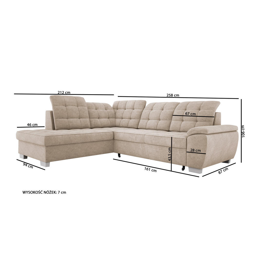 Thumbnail - DomoHome Ecksofa, Silber, Textil, Rechteckig, 258x212 cm, Wohnzimmer, Sofas & Couches, Wohnlandschaften, Ecksofas