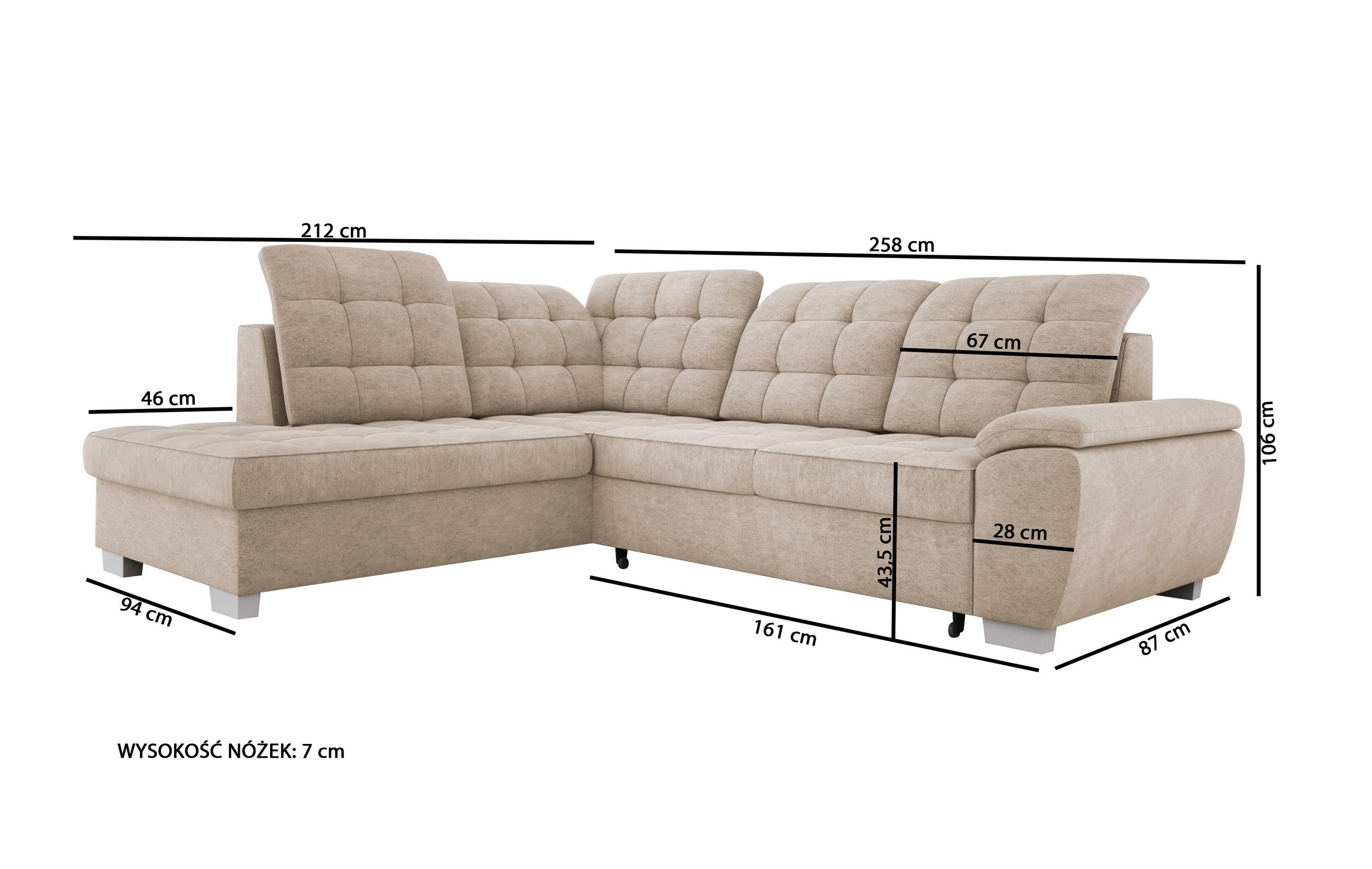 Thumbnail - DomoHome Ecksofa, Silber, Textil, Rechteckig, 258x212 cm, Wohnzimmer, Sofas & Couches, Wohnlandschaften, Ecksofas