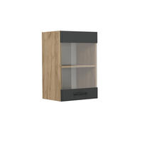 KÜCHENGLASHÄNGESCHRANK R-Line Anthrazit Landhaus 40 cm - Honigeiche/Anthrazit, Holzwerkstoff (40/60/31cm) - Vicco