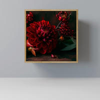 SIDEBOARD DAHLIAS AND POMEGRANATES, Eichefarben, 57,5x42x57,5 cm, Ohne Füße - Eichefarben/Multicolor, Holzwerkstoff (57.5/57.5/42cm) - SpaceRebels