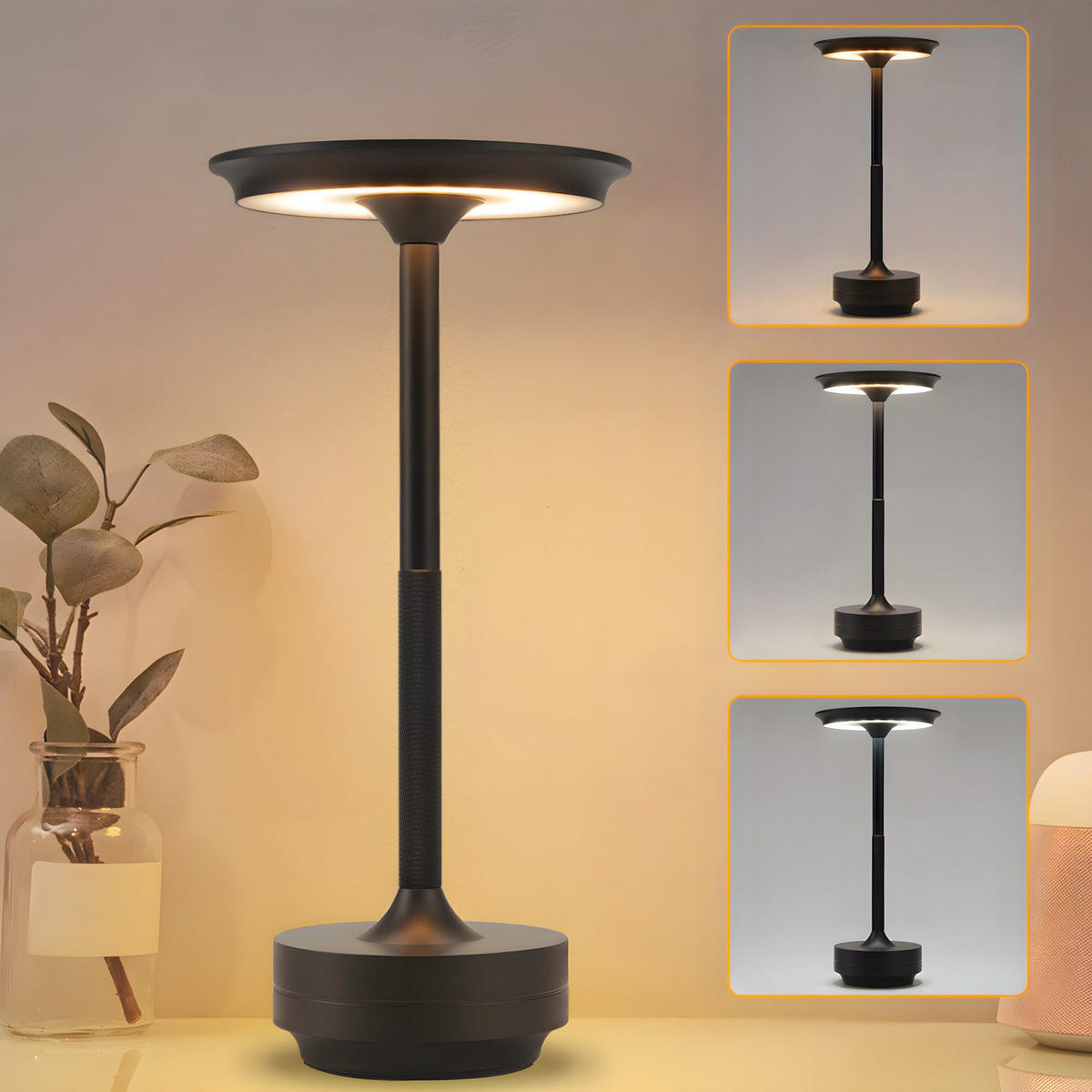 LED stolní lampa Abendroth 27/12,8/12,8 cm - černá, kov (27/12.8/12.8cm) - Nettlife