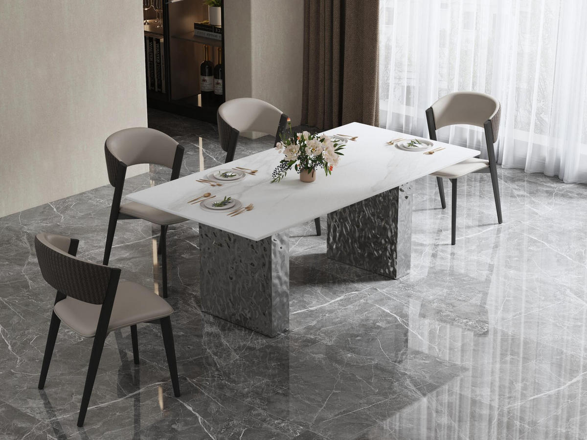 ESSTISCH MODIG Weiß 180x90x75 cm - Weiß, Metall (90/180/75cm) - FURNLUX