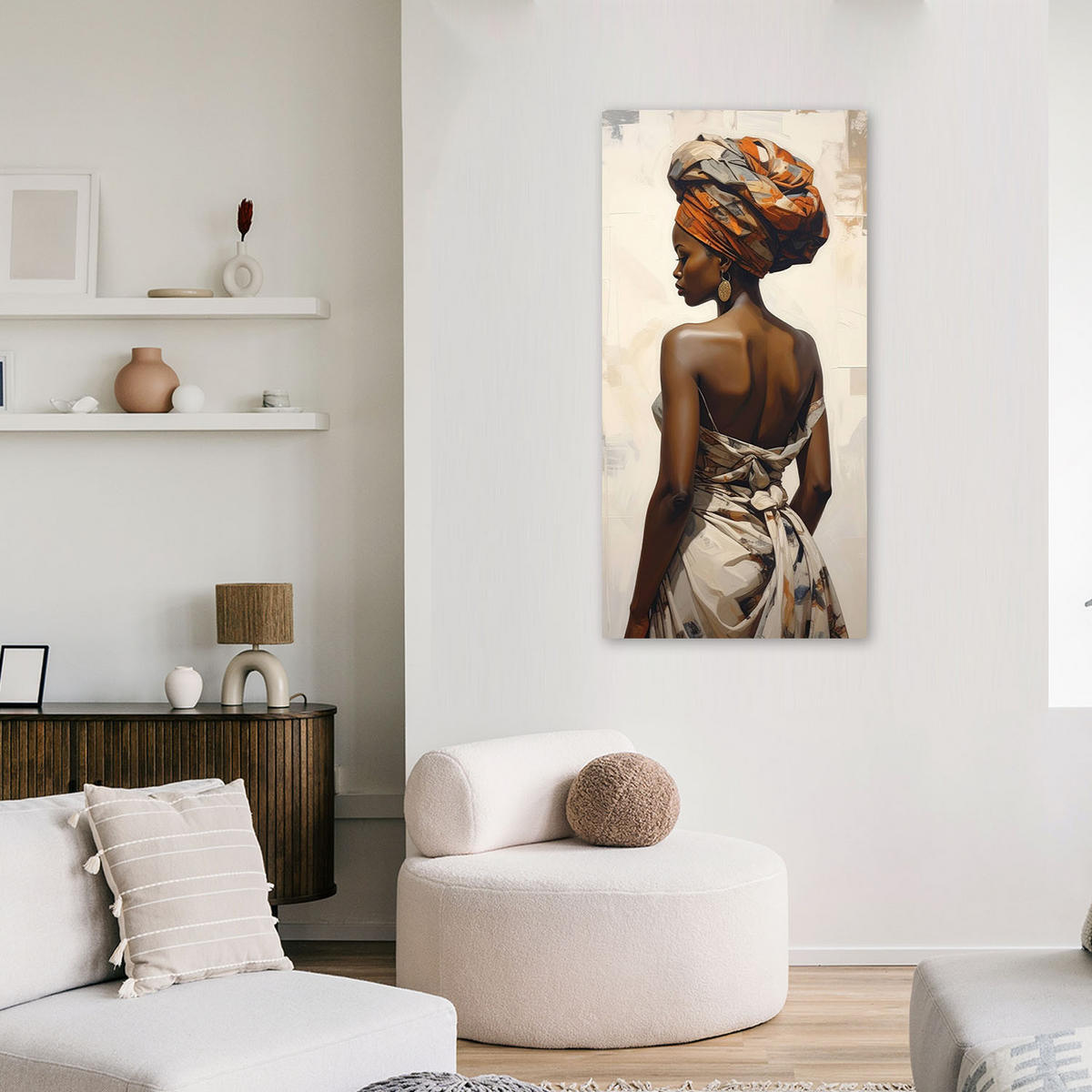 LEINWANDBILD Menschen & Charaktere 60x120cm - Beige, Textil (60/120cm) - Feeby