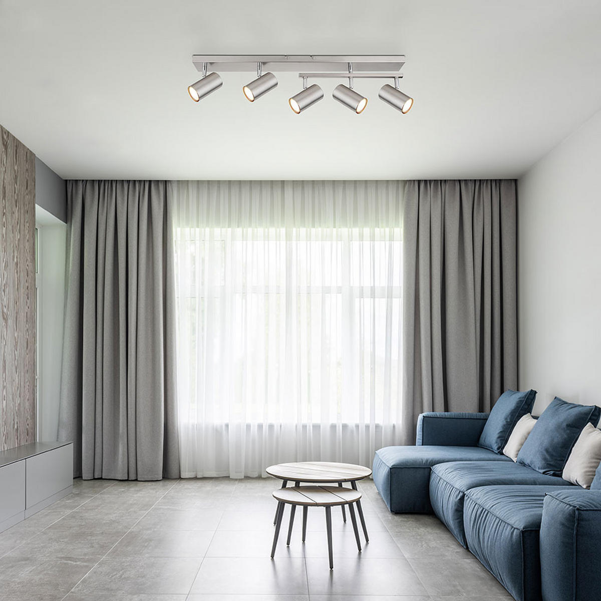 LED DECKENLEUCHTE Robby Metall Silber - Silberfarben, Metall (70/35/17cm) - Globo Lighting