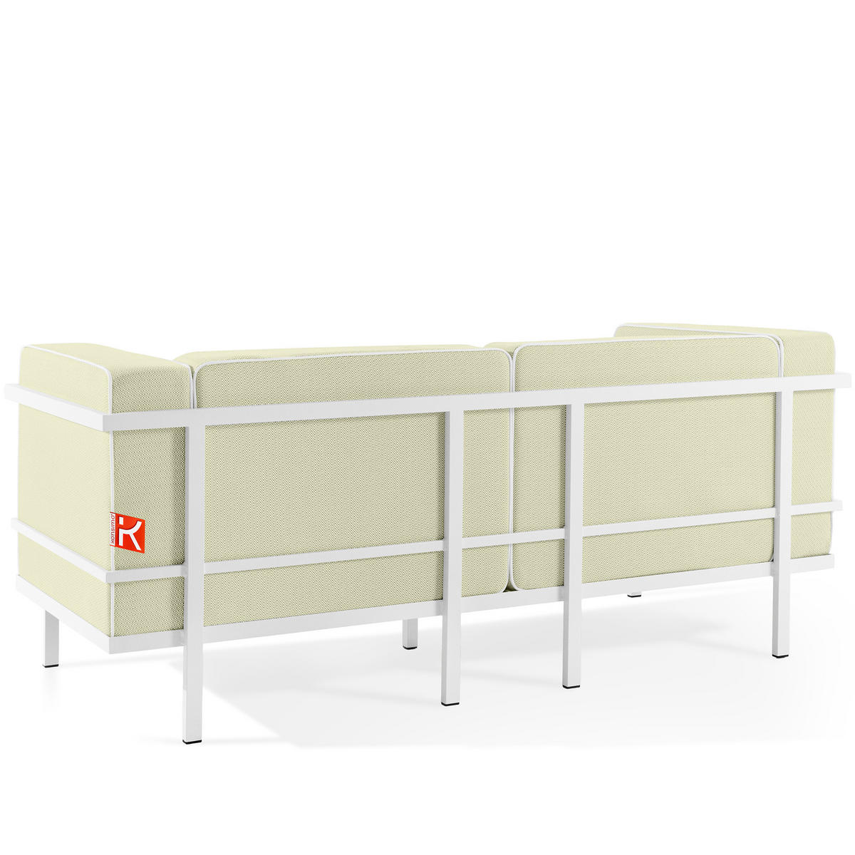GARTENSOFA TRIGLO 2-Personen, Stahlrahmen, Modern, Weiß - Weiß/Hellgrün, Textil/Metall (164/70/69cm) - KONSIMO®