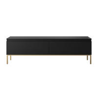 TV-SCHRANK Bemmi Schwarz mit goldenen Metallbeinen 150 cm - Goldfarben/Schwarz, Holzwerkstoff/Metall (150/46/32cm) - Selsey