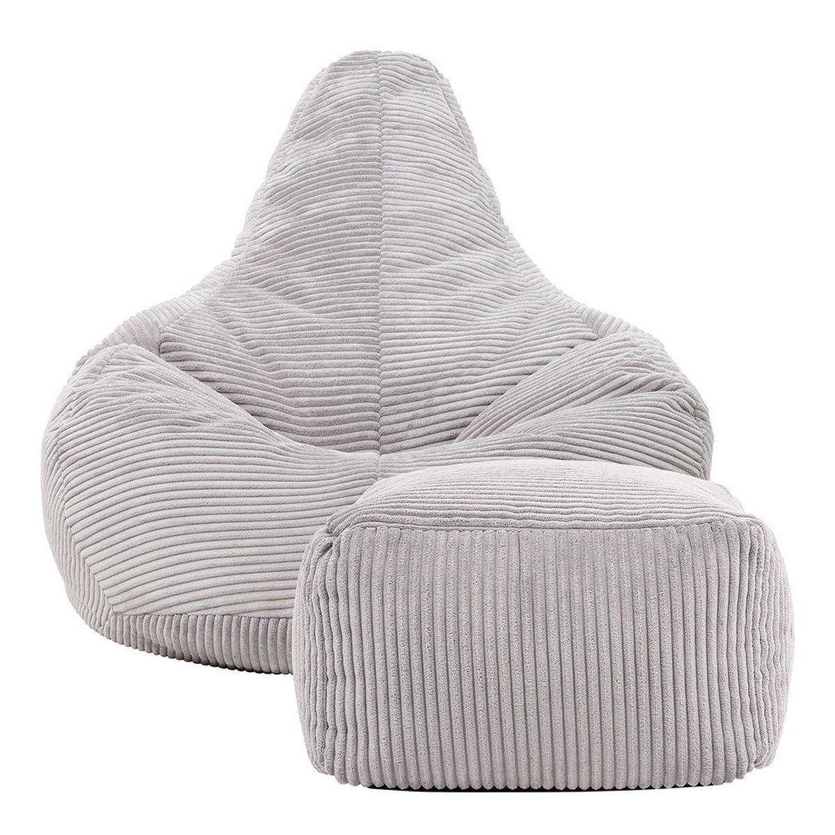 SITZSACK Dalton mit Hocker - Grau, Textil (90/73/84cm) - icon