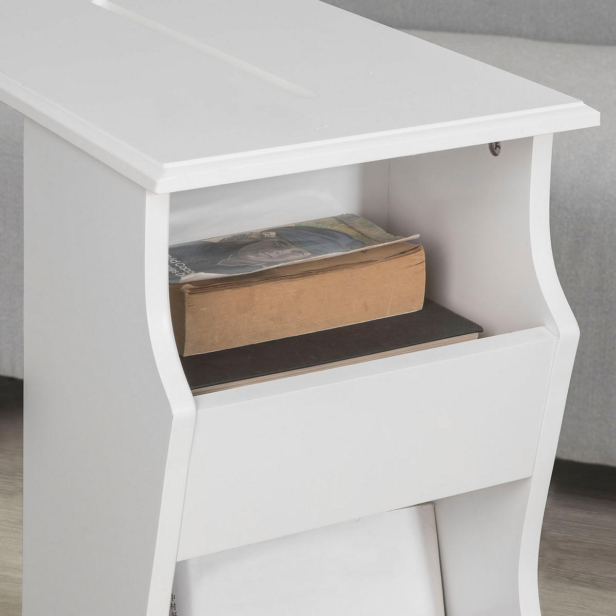BEISTELLTISCH Weiß - Weiß, Holzwerkstoff (31/53/63cm) - SoBuy