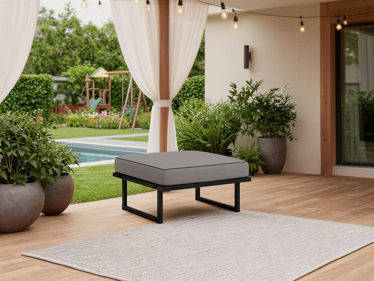 SITZHOCKER Elba - Grau - Grau, Textil (78/42/78cm) - MKS