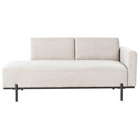 ČALOUNĚNÉ LEHÁTKO CHAISE LONGUE Umělý len Světle béžové Savasse - černá/béžová, textil (170/78/85cm) - Beliani