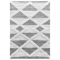 TEPPICH Hochflor Hoch-Tief Geometrisch Polypropylen Wohnzimmer Grau Läufer 60x110 - Grau, Textil (60/110cm) - KADIMA DESIGN