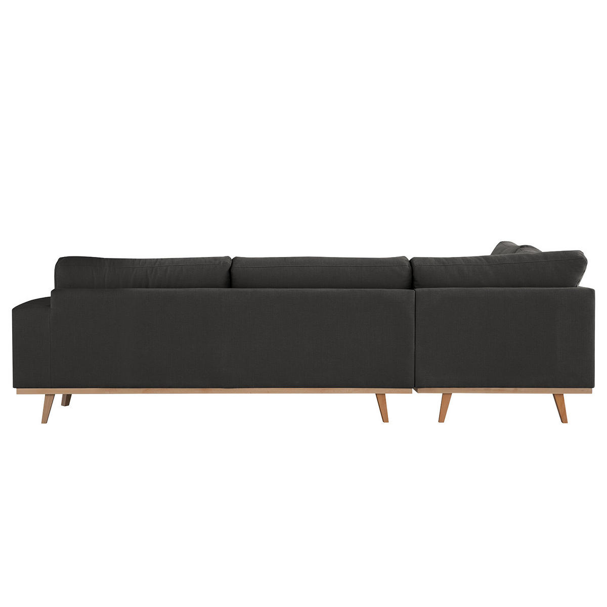ECKSOFA mit Ottomane - Anthrazit/Buchefarben, Buchenholz/Textil (287/219cm) - home24