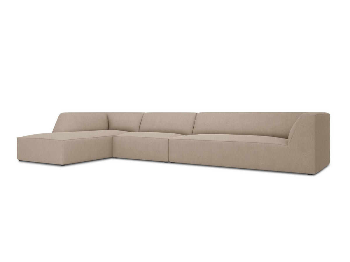 ECKSOFA links Ruby aus strukturiertem Stoff dunkelbeige 5 Sitzplätze - Taupe, Textil (180/366cm) - Micadoni