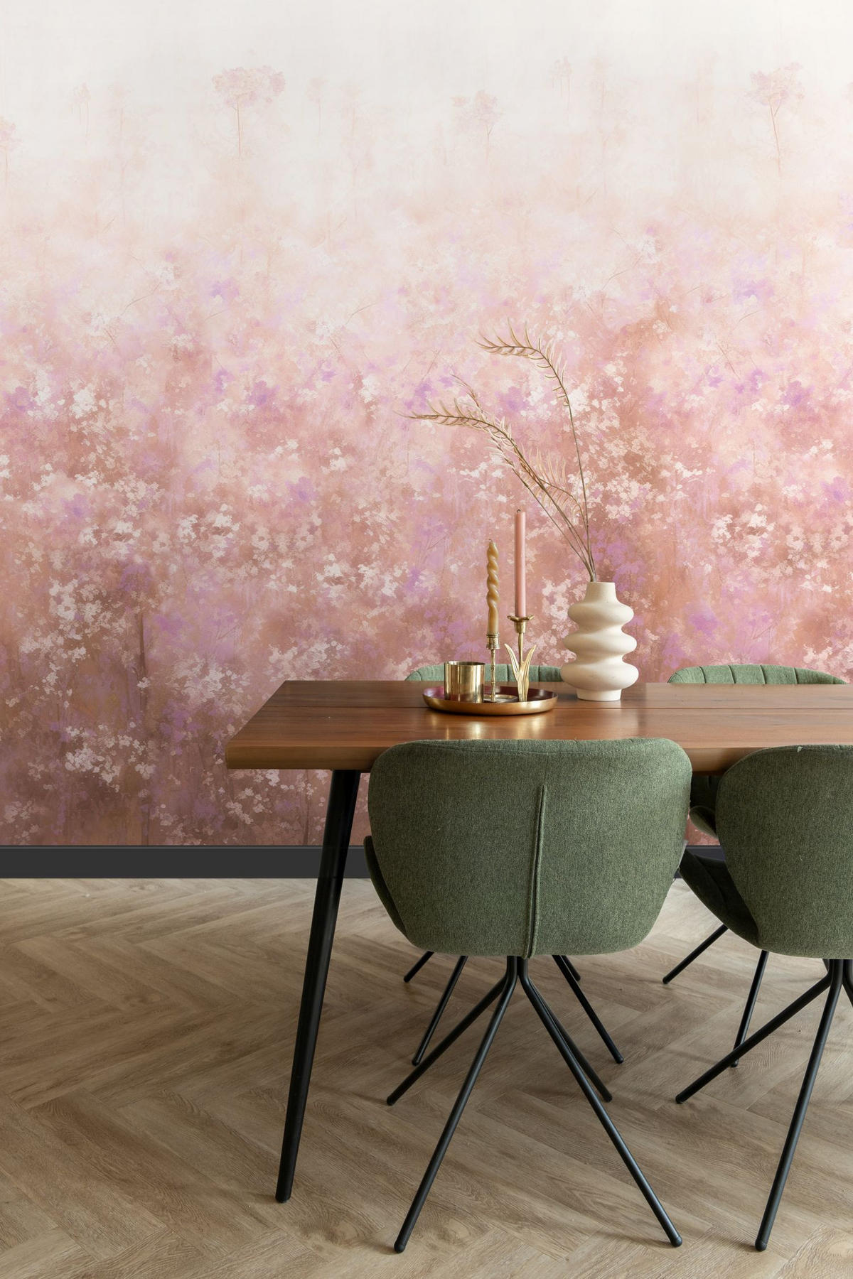 FOTOTAPETE Blumen 318 x 280 cm - Pink, Papier (318/280cm) - Sanders & Sanders