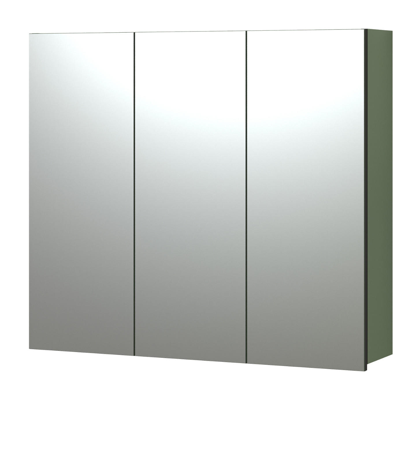 SPIEGELSCHRANK grün 90 cm, Badschrank 3-türig - Klar/Grün, Glas/Holzwerkstoff (90/80/20cm) - Top.Furn