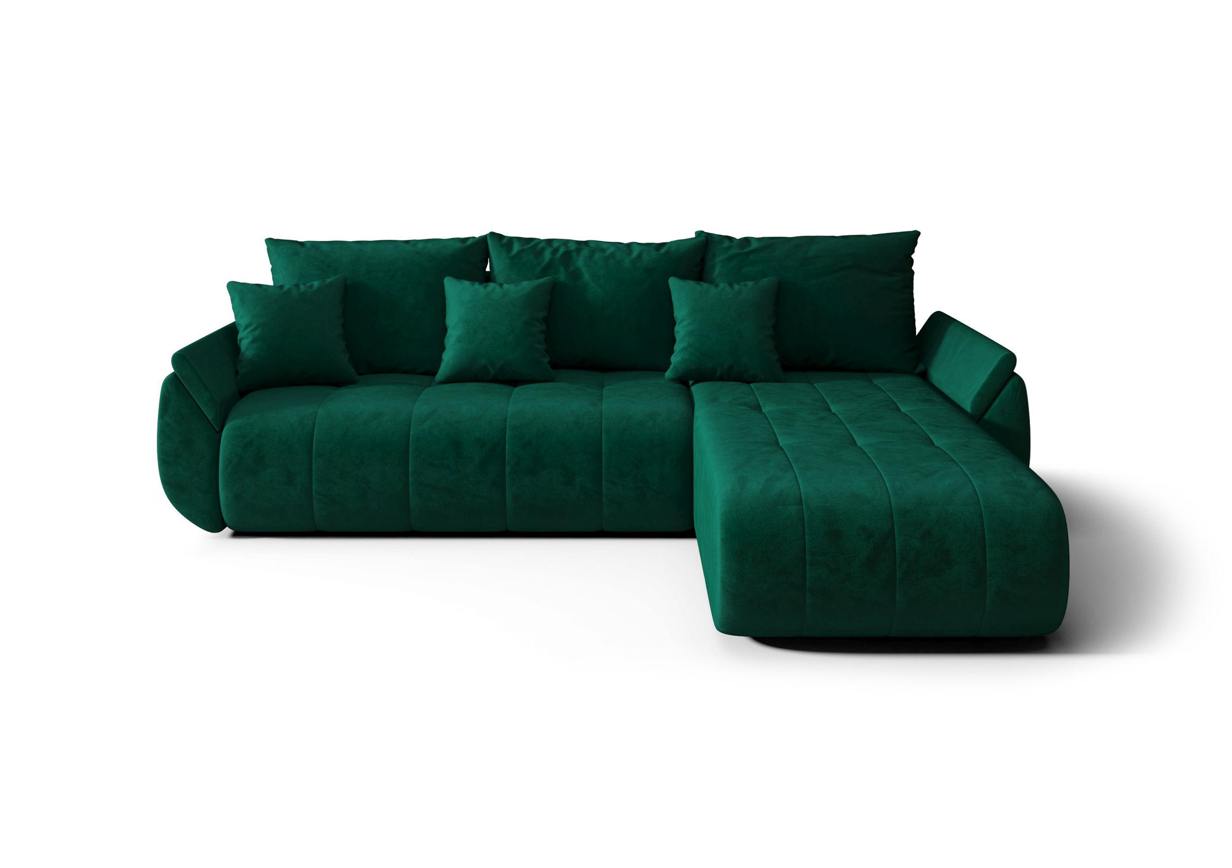ECKSOFA mit Schlaffunktion TOKYO L Monolith 37 Links - Grün, Textil (280/185cm) - Bedante