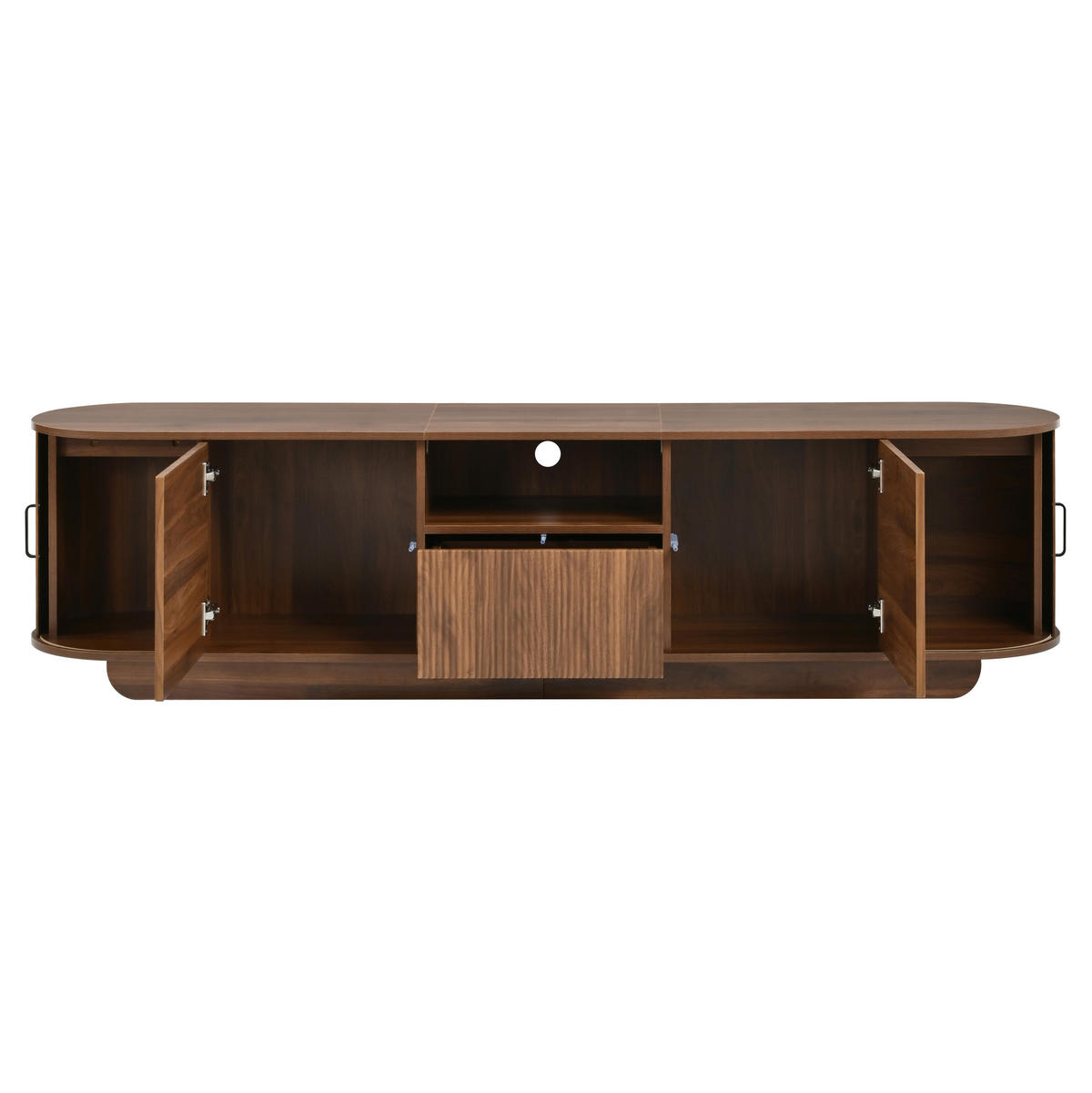 TV-SCHRANK 180/40/50 cm Walnussholzfarbe mit Schiebetüren, 2 Türen und 1 Schublade - Nussbaumfarben, Holzwerkstoff (180/50/40cm) - Oxeza