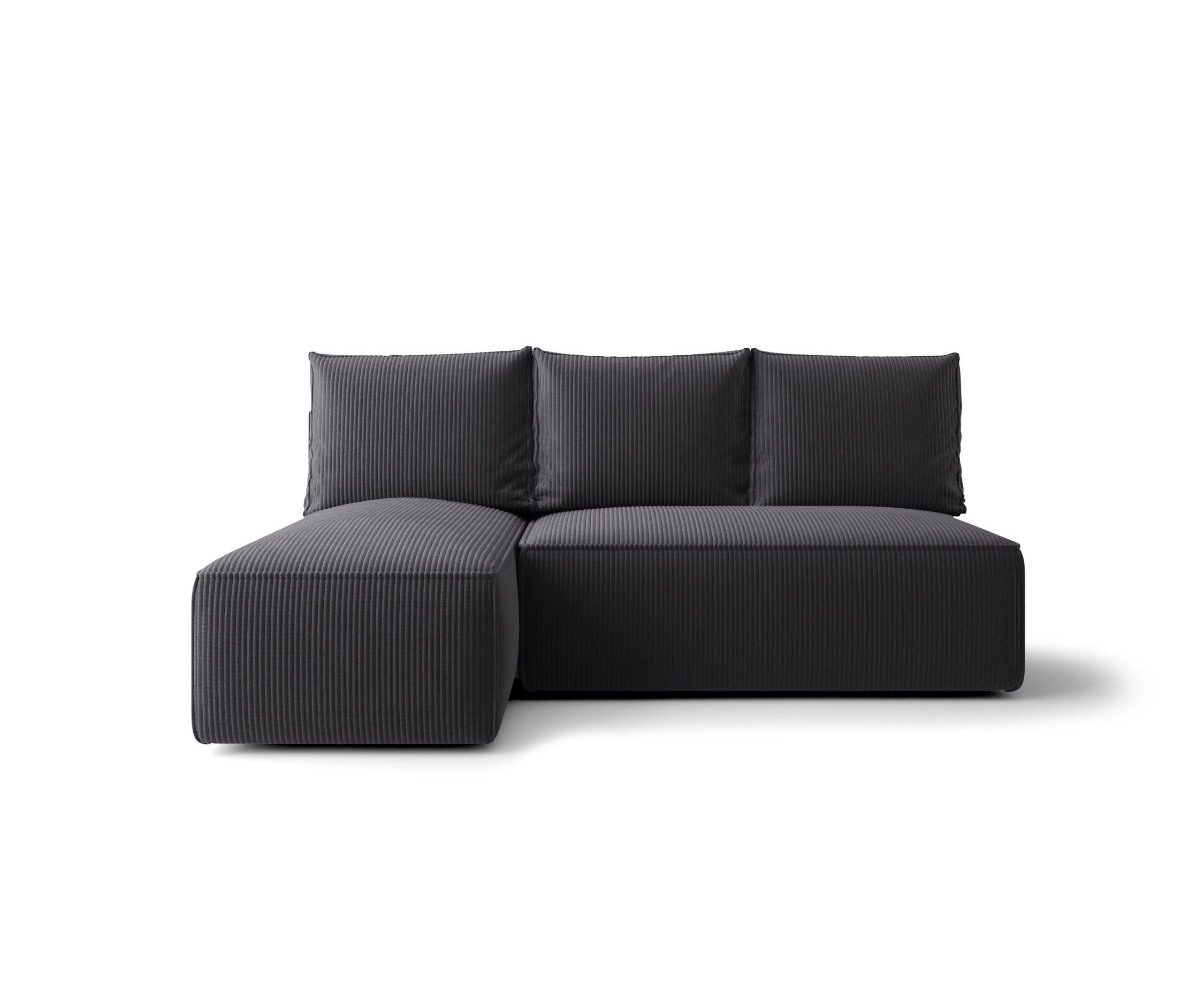 ECKSOFA mit Schlaffunktion SAVIO MINI Poso 34 Links - Graphitfarben, Textil (200/140cm) - Bedante