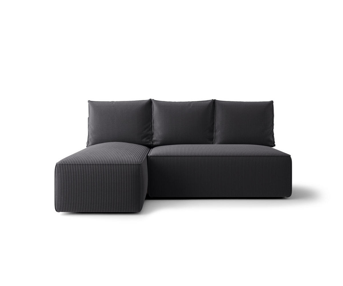 ECKSOFA mit Schlaffunktion SAVIO MINI Poso 34 Links - Graphitfarben, Textil (200/140cm) - Bedante