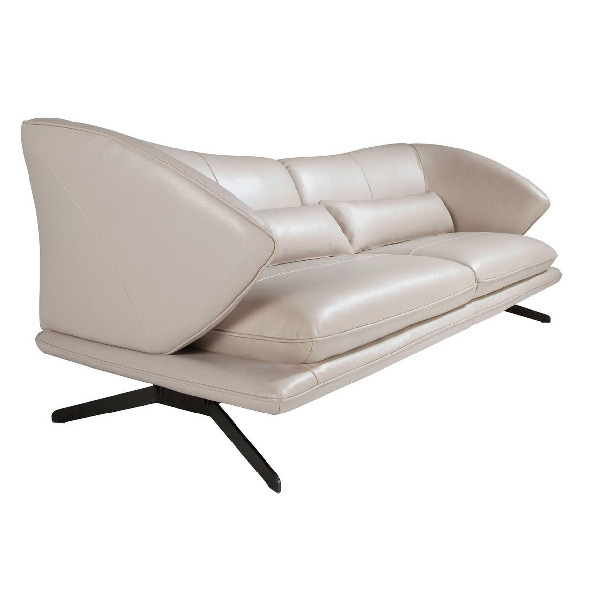 SOFA 2-sitzer ledersofa taupe grau leder 175/90/85 cm - Dunkelgrau/Schwarz, Leder (175/85/90cm) - ANGEL CERDA