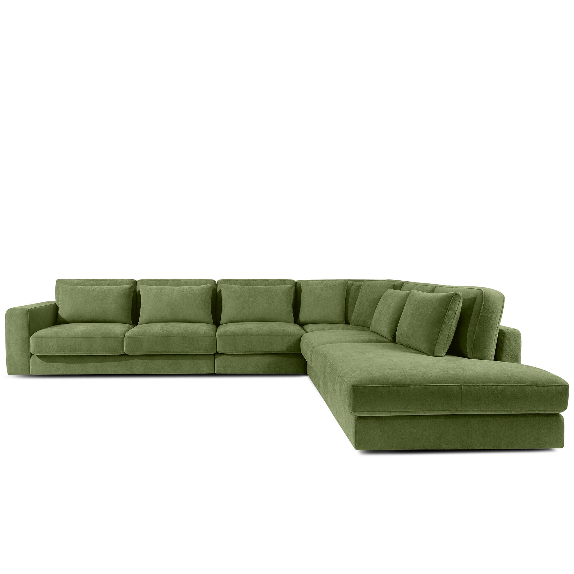 ECKSOFA XL rechts VERUS - Grün, Holz/Holzwerkstoff (377/328cm) - KONSIMO®