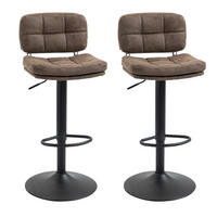BARHOCKER 2er-Set DE-14712 Vintage gepolstert & höhenverstellbar Braun - Braun, Metall (45/107/41.5cm) - ComfortXL