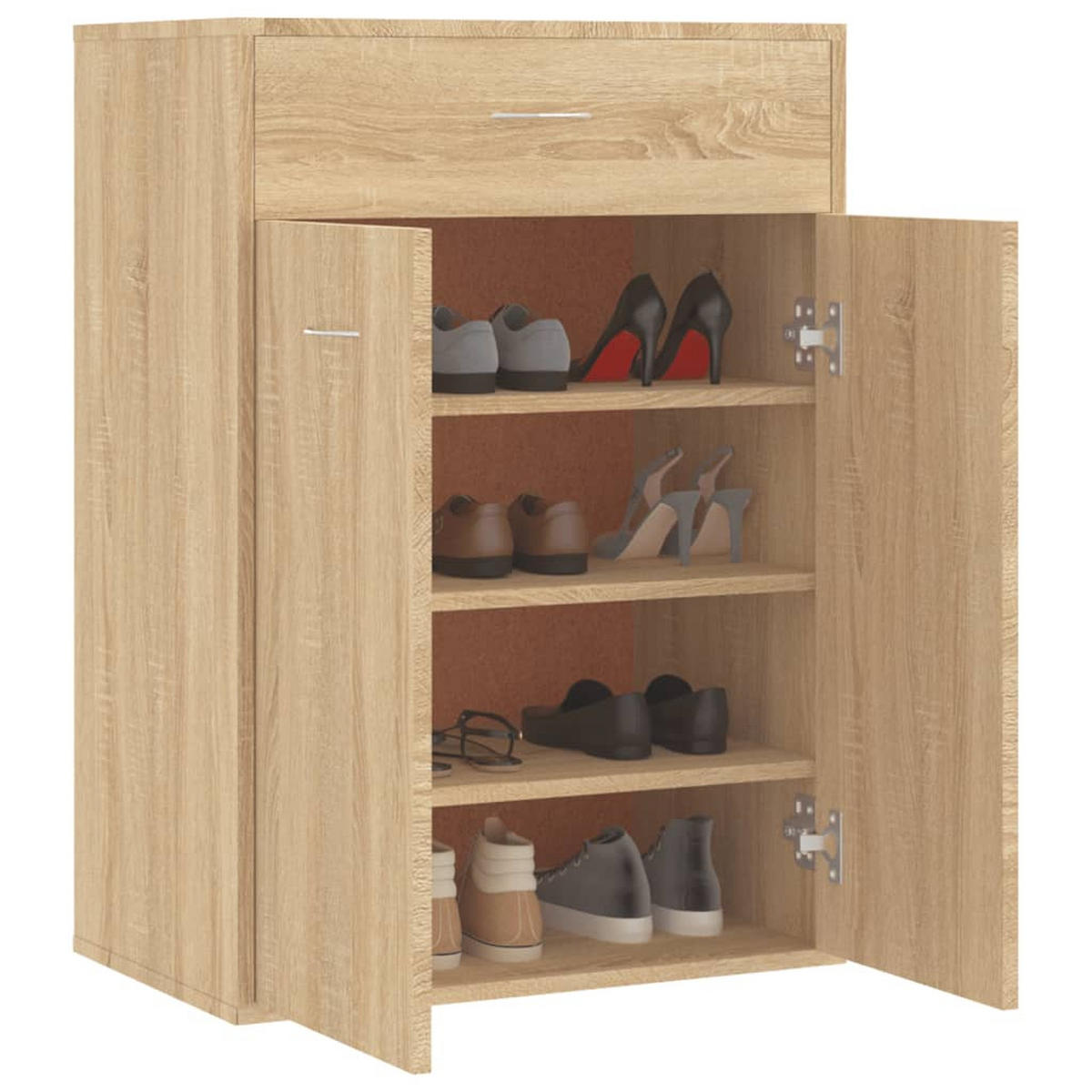 SCHUHSCHRANK Sonoma-Eiche 60x35x84 cm Holzwerkstoff - Braun, Holzwerkstoff (35/84/60cm) - furnicato