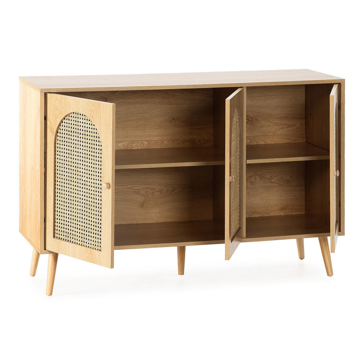 SIDEBOARD Luna 3 türen Eichefarbe - Honigeiche, Holzwerkstoff (120/79/40cm)