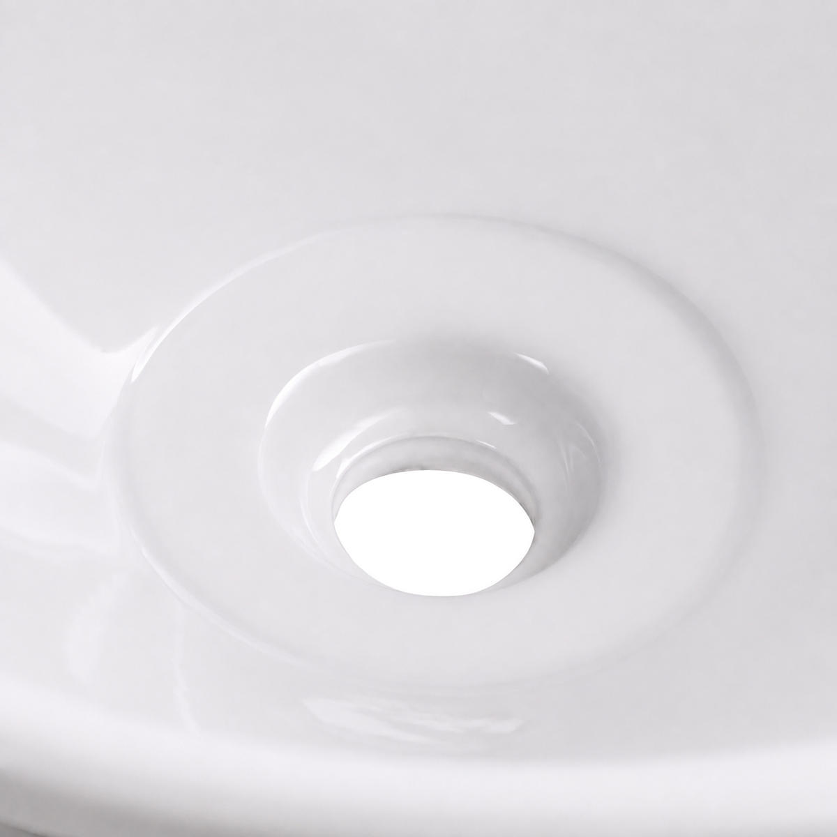 UMÝVADLO Bílé na desku keramika bez otvoru pro baterii lotosový efekt - bílá, keramika (41.5/15/41.5cm) - Relaxdays