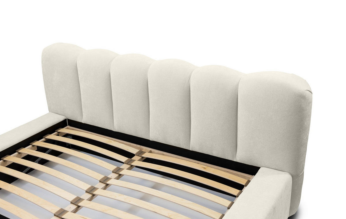 POLSTERBETT schenilen Struktur Ranera 160x200 cm, Creme - Creme, Textil (160/200cm) - Fedve