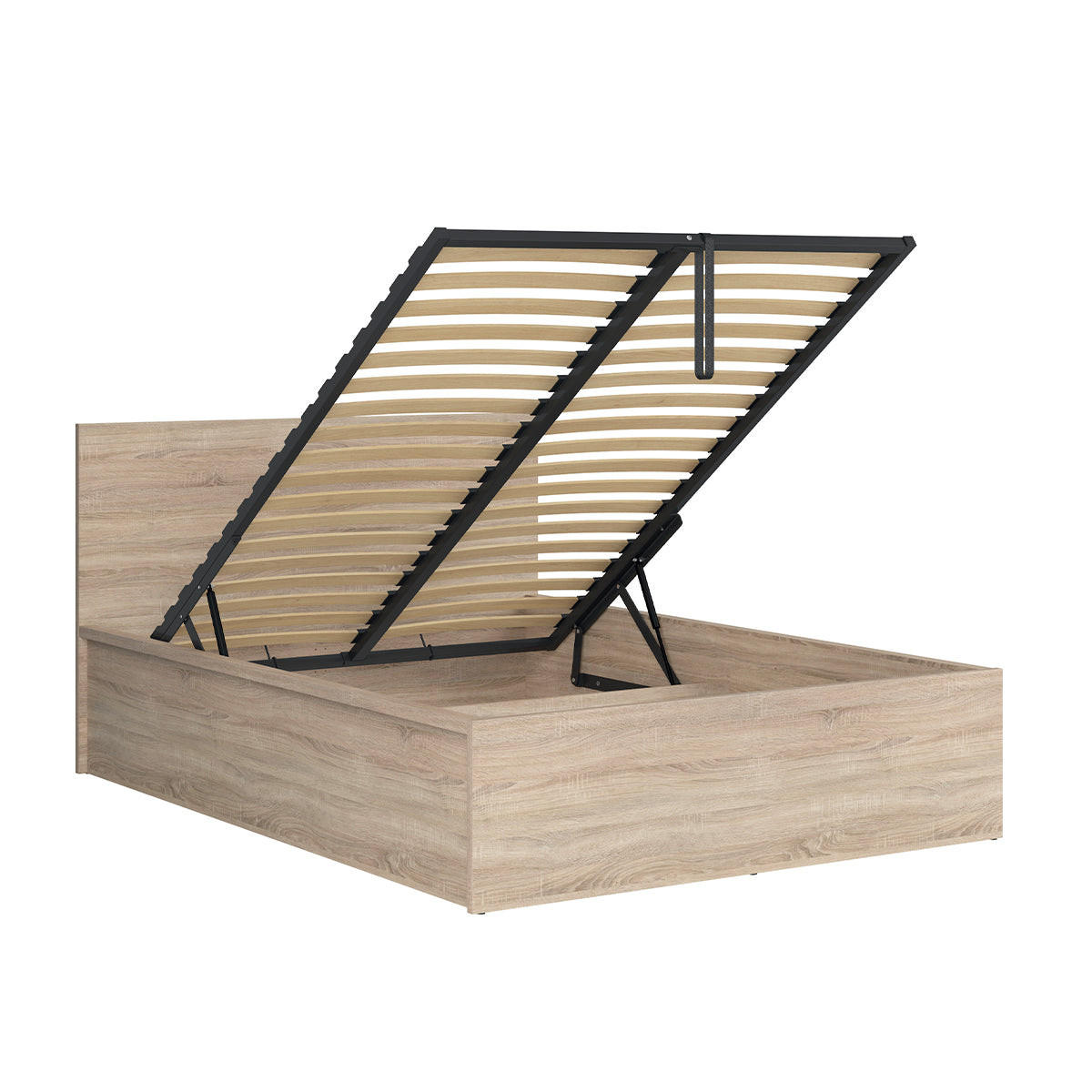 BOXSPRING POSTELJA 140/200 Edwin Svetli les - rjava, leseni material (140/200cm) - Petits-meubles