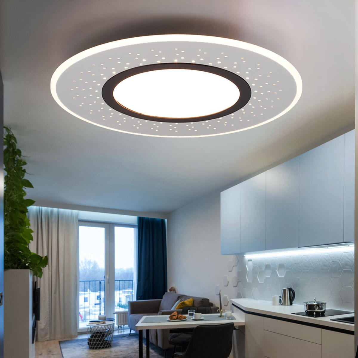 LED DECKENLEUCHTE Versus Silber Nickel-matt - Silberfarben, Metall (49/49/5cm)