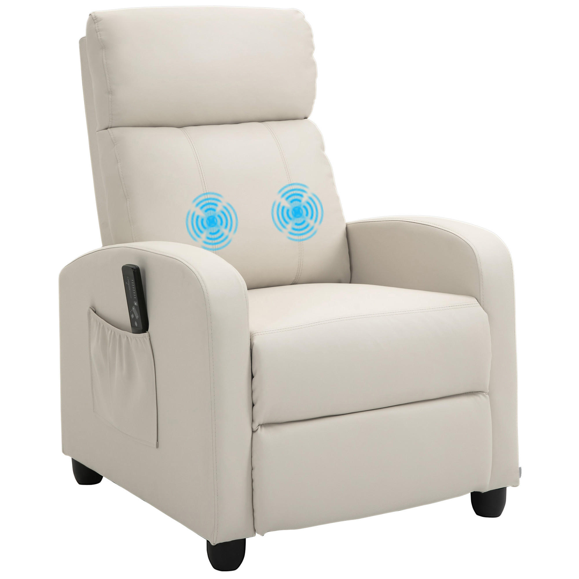MASSAGESESSEL DE-15357 8 Massagemodi mit elektrischer Neigung Creme - Creme, Leder (88/98/68cm) - ComfortXL