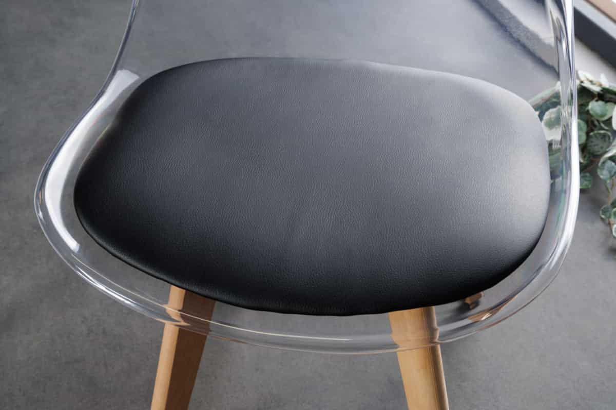 STUHL SCANDINAVIA MEISTERSTÜCK Kunstleder Transparent 80 cm - Transparent/Schwarz, Holz/Kunststoff (47/81/53cm) - riess-ambiente