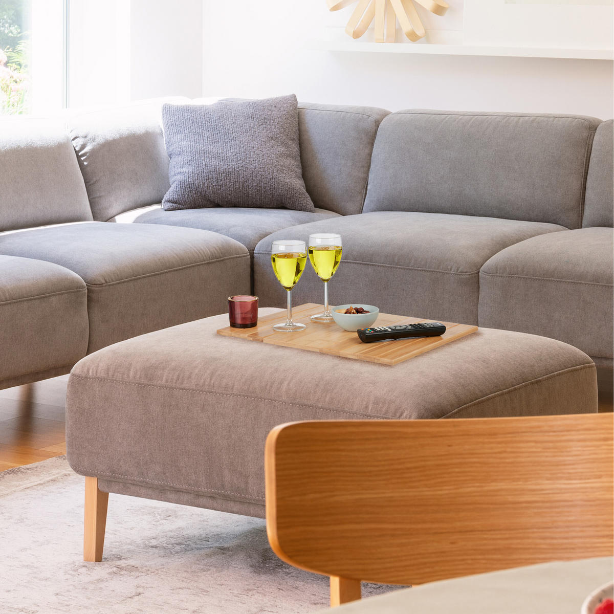 SOFATABLETT - Multicolor, Holz/Textil (43.5/1/33cm) - Relaxdays