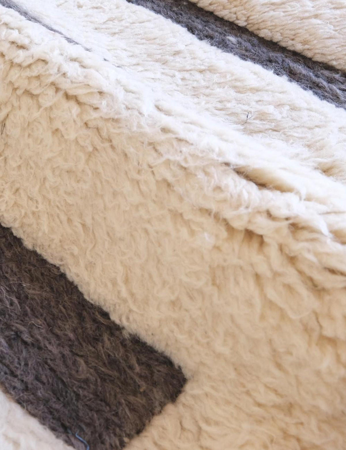 BERBERTEPPICH modern mit grafischen Linien aus Wolle 300x 400 cm - Weiß, Naturmaterialien (300/400cm) - AFK Living