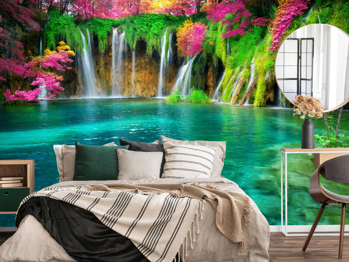 #REF! - zelená/ružová, papier (100/70cm) - Muralo