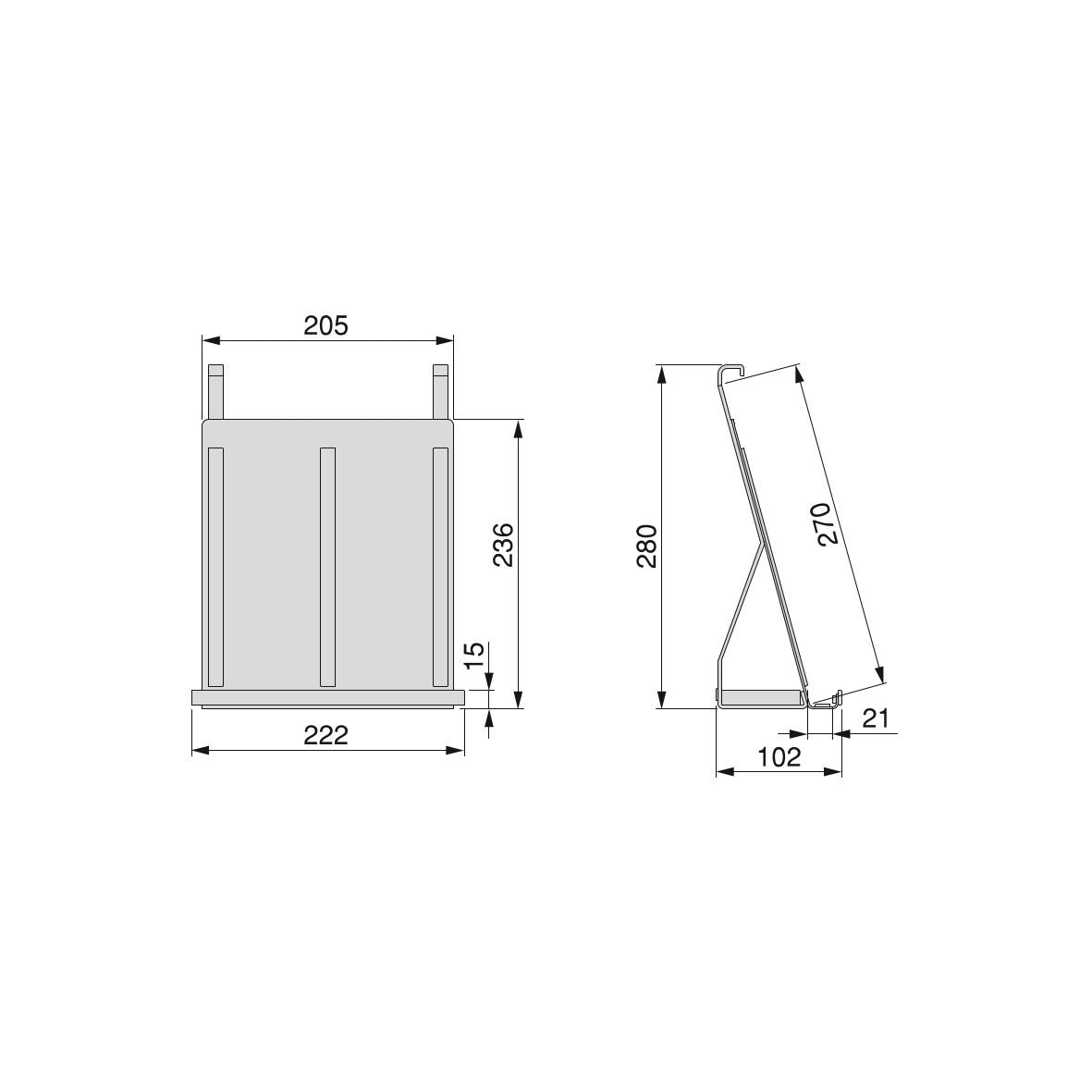 TABLET-HALTERUNG Titane, Stahl, Anthrazitgrau - Anthrazit, Metall (12/24/29.5cm) - EMUCA