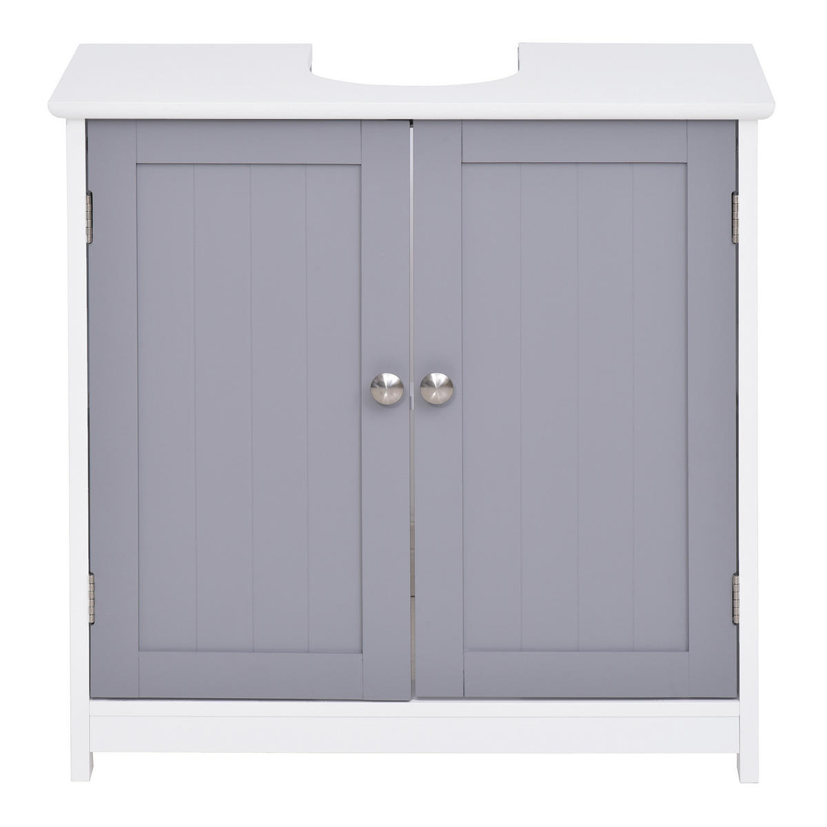 WASCHBECKENUNTERSCHRANK Grau und Weiß 1 Stück - Grau, Kunststoff (60/60/30cm) - GiPP