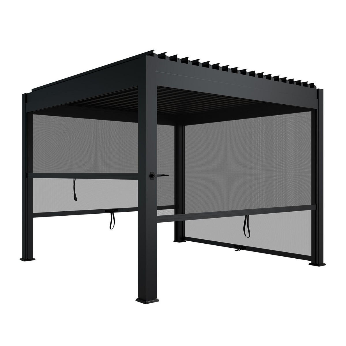 PERGOLA/ LAMELLENDACH Tahiti 3x3 m anthrazit - Anthrazit, Metall (300/240/300cm) - Juskys