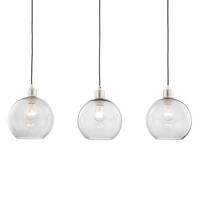 PENDELLEUCHTE - Eisen / Glas - 3-flammig - Silberfarben, Glas/Metall (20/81/150cm) - home24