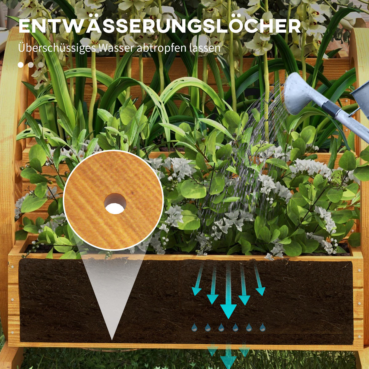 HOCHBEET, Tannenholz, Naturholz - Naturfarben, Holz (62/57/61cm) - Outsunny