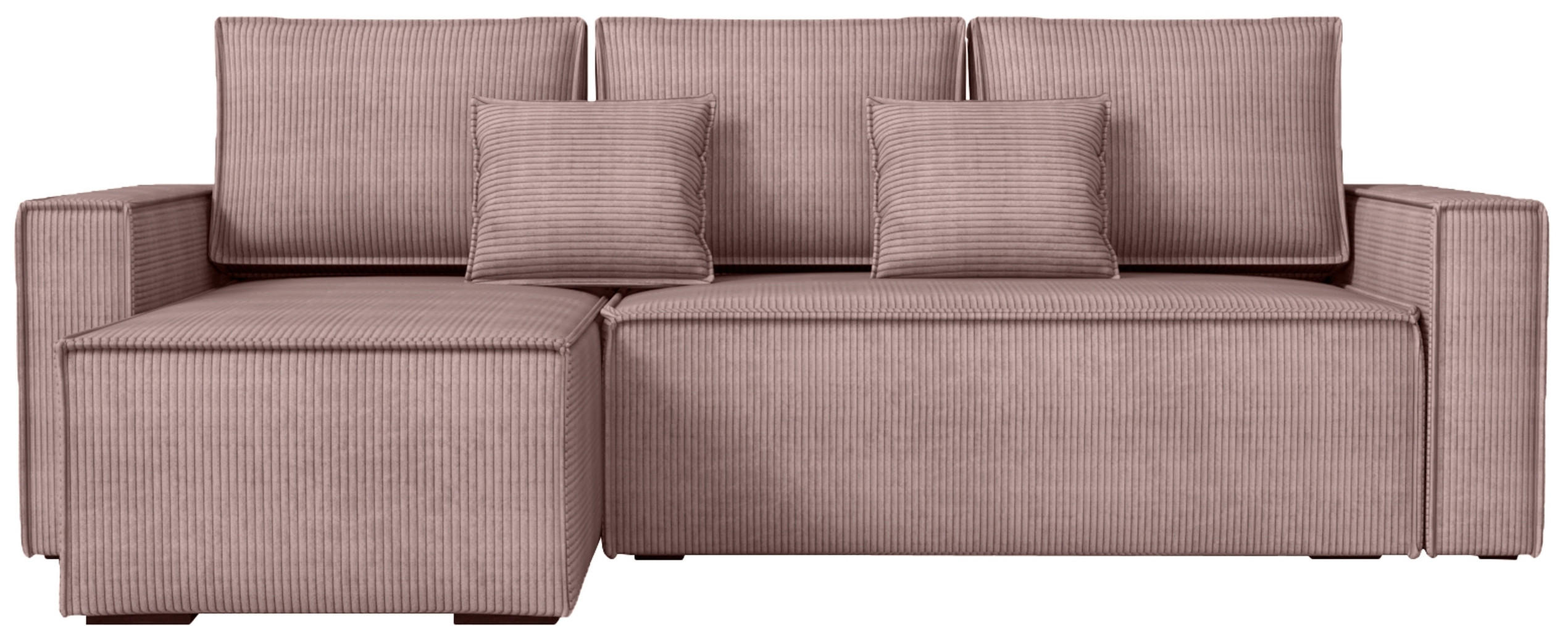 ECKSOFA Dexter mit Schlaffunktion Puderrosa Cord - Rosa, Textil (238/141cm) - Bromarkt