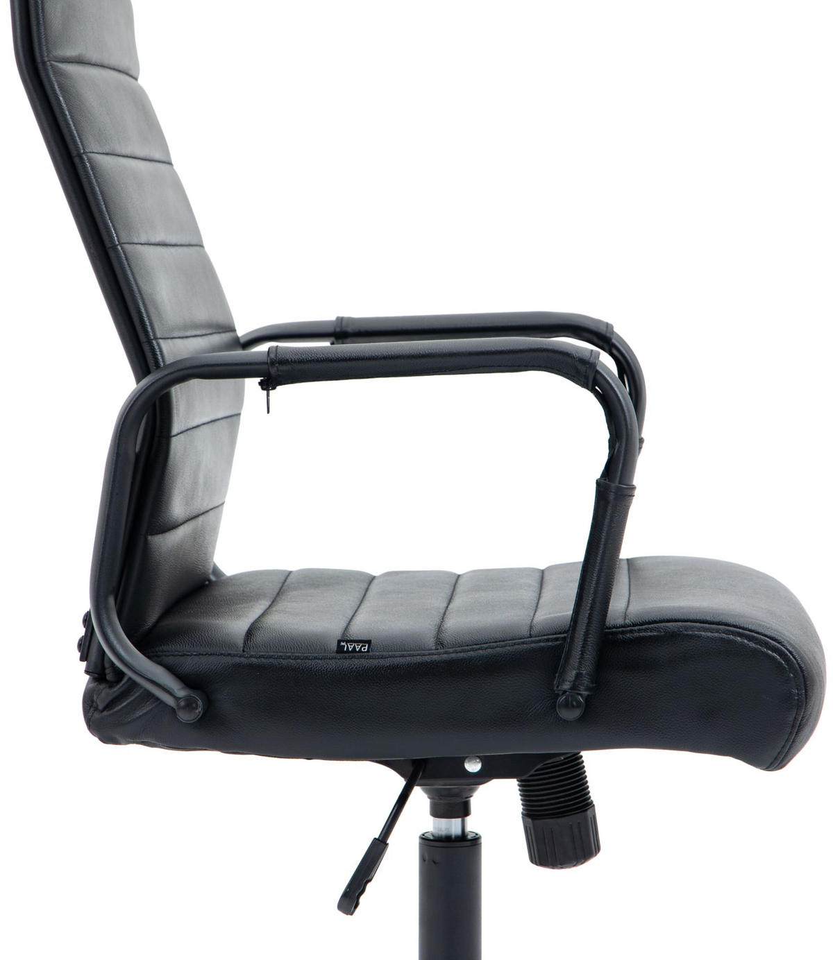 KONTORSSTOL Kolumbus äkta läder - Svart, Läder/Metall (58/105/66cm) - CLP