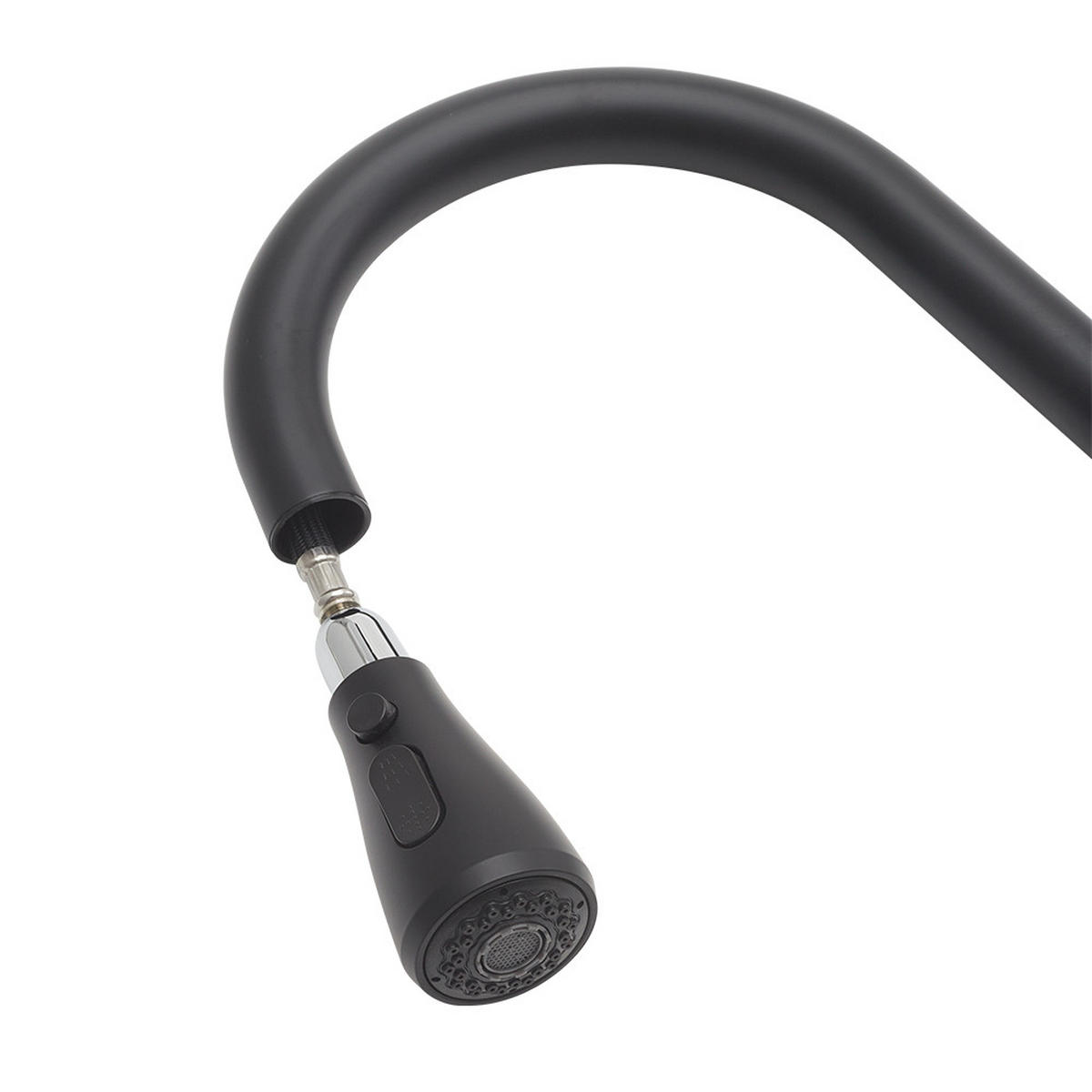 KÜCHENARMATUR Ausziehbar Brausekopf Einhandgriff Schwarz - Schwarz, Metall (26/38/5cm) - Livingandhome