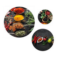 BILDERSET 3er-Set rund 55/40/25 cm Küche - Gelb, Kunststoff (55/55cm) - artissimo