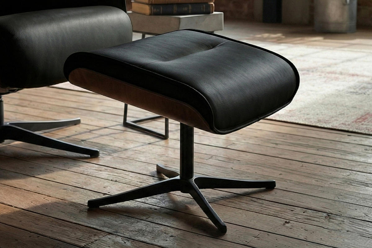 RELAXSESSEL FERREIRA Schwarz Leder Relaxfunktion - Schwarz, Leder/Metall (78/106/84cm) - KAWOLA