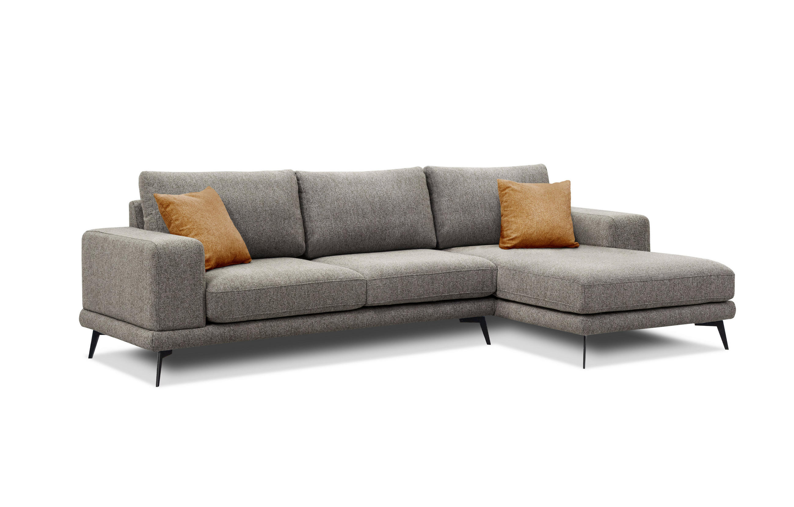 ECKSOFA MEDIOLANE 4-Sitzer, taupe - Taupe, Holzwerkstoff/Textil (282/219cm) - Courtois Laville