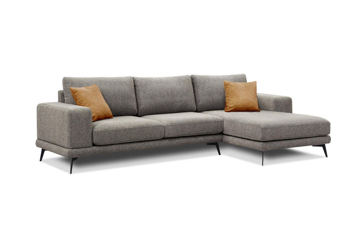 ECKSOFA MEDIOLANE 4-Sitzer, taupe - Taupe, Holzwerkstoff/Textil (282/219cm) - Courtois Laville